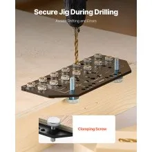 Shelf Pin Jig and Hinge Jig Two-in-One Aluminum Alloy Cabinet Hole Drilling Tool