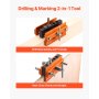 VEVOR Doweling Jig Kit, Self Centering Dowel Drill Jig for Straight Holes, Aluminum Alloy Woodworking Tools with 6 Drill Guide Bushings, Adjustable Width, for Wood Working, Drilling and Marking