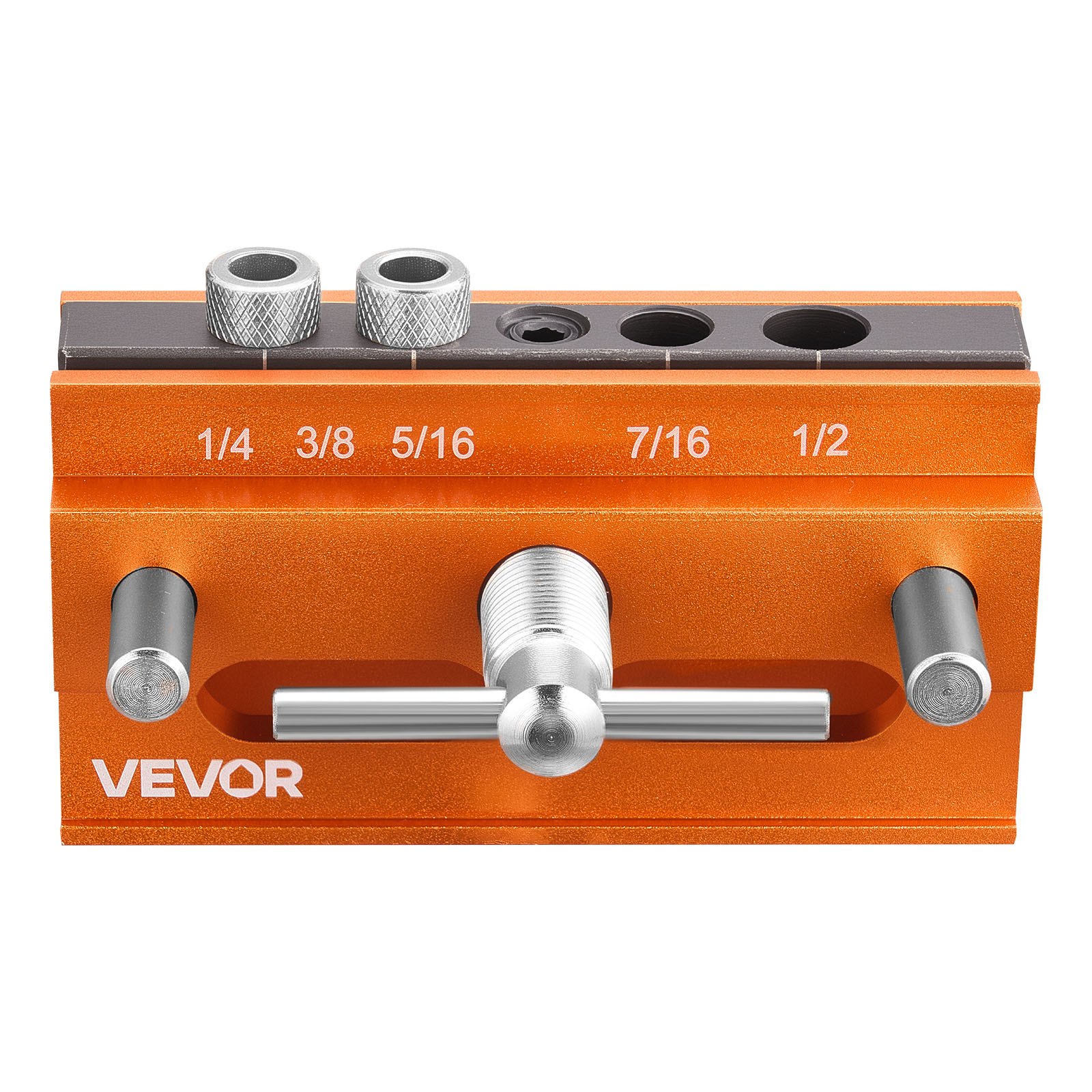 VEVOR Doweling Jig Kit, Self Centering Dowel Drill Jig for Straight Holes, Aluminum Alloy Woodworking Tools with 6 Drill Guide Bushings, Adjustable Width, for Wood Working, Drilling and Marking