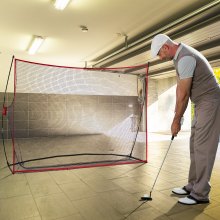 VEVOR golf gyakorló háló, hatalmas 10,8 x 7 láb méretű golfháló, személyes pálya kültéri beltéri használatra, hordozható otthoni golfsegédháló tömör üvegszálas kerettel és hordtáskával, ajándék férfiaknak, golf szerelmeseinek