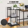 VEVOR Printer Stand with Wheels, Height Adjustable 3 Tier Printer Stand, Printer Cart with Storage Shelves for Printer, Scanner, Fax, Home Office Use, CARB Certified, Black