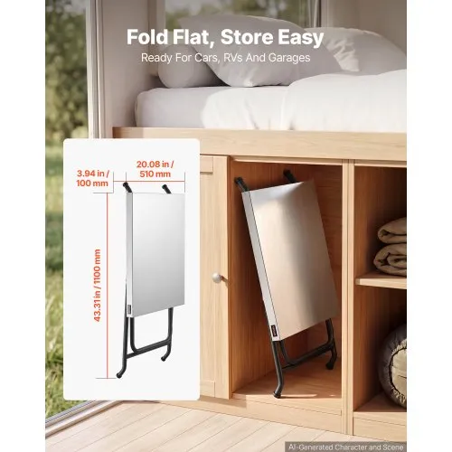 Kokkupandav grillilaud 61 x 51 cm, kandevõime 32 kg — pilt 3