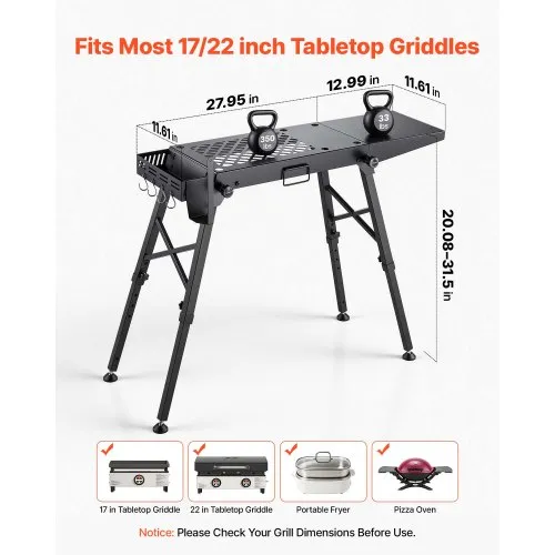 Kokkupandav grillilaud 104 x 30 cm, kandevõime 158 kg — pilt 2