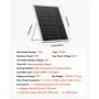 VEVOR 25W 12V Solar Panel Battery Charger, Solar Battery Trickle Charger Maintainer with Intelligent MPPT Controller & Adjustable Mount Bracket, IP67 Waterproof for Car Boat RV Motorcycle Trailer