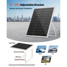 VEVOR 25W 12V Solar Panel Battery Charger, Solar Battery Trickle Charger Maintainer with Intelligent MPPT Controller & Adjustable Mount Bracket, IP67 Waterproof for Car Boat RV Motorcycle Trailer