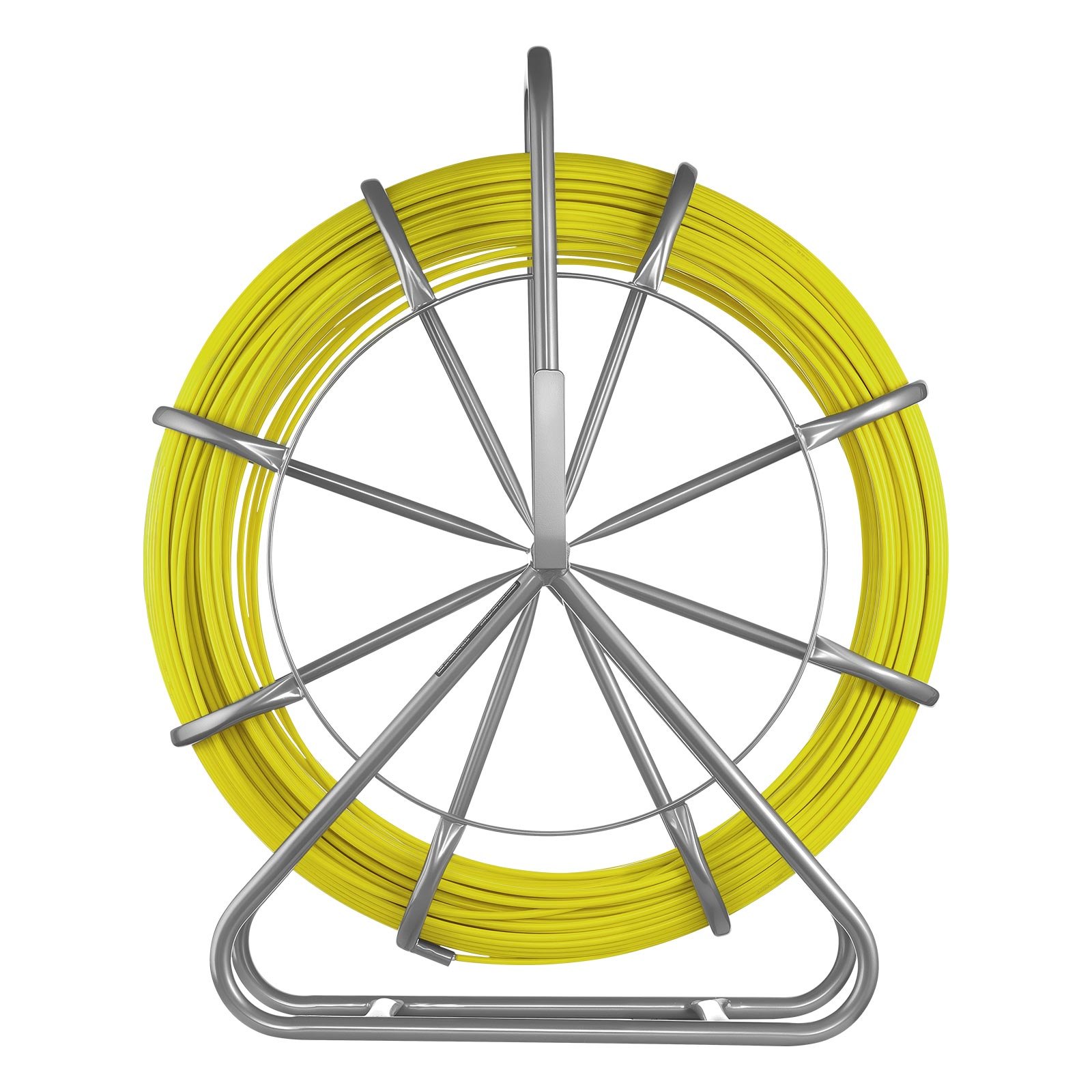 VEVOR Fish Tape Fiberglass, 152M 6.3MM, Duct Rodder Fishtape Wire Puller with Stand, Cable Running Rod with Locking Mechanism, Fishing Tools, for Walls Floor and Electrical Conduit, Non-Conductive