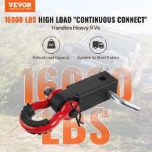 VEVOR 2" Trailer Shackle Hitch Receiver D-Ring Recovery for Truck Jeep 52900 lbs