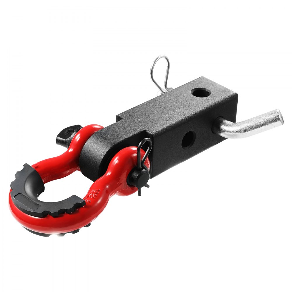 VEVOR Shackle Hitch Receiver 2", 66000 lbs Breaking Strength, D Ring Shackle with Trailer Hitch Lock Pin, Heavy Duty Towing Accessories for Trucks, Jeeps, Off-Road Vehicle Recovery, Aluminum Alloy