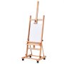 VEVOR Studio H-Frame Easel, Holds Canvas Art up to 48", Beechwood Artists Easel for Painting with Wheels and Large Storage Tray, 33 lbs Load Capacity Studio Easel, Adjustable Art Painting Easel