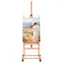 VEVOR Studio H-Frame Easel, Holds Canvas Art up to 48", Beechwood Artists Easel for Painting with Wheels and Large Storage Tray, 33 lbs Load Capacity Studio Easel, Adjustable Art Painting Easel