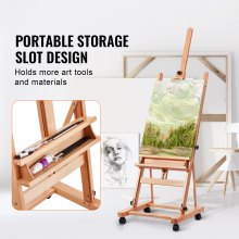 VEVOR Studio H-Frame Easel Holds Canvas Art up to 48" Beechwood Artists Easel