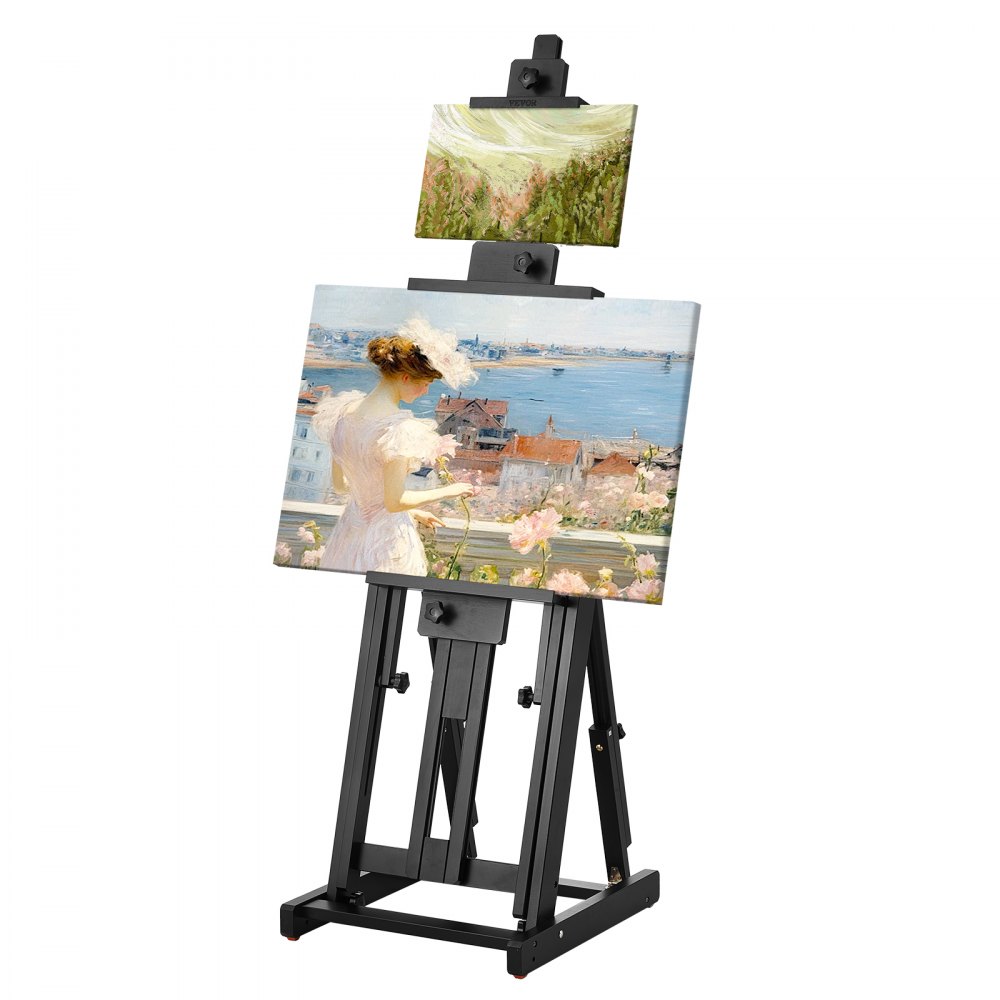 VEVOR Studio H-Frame Easel Holds Canvas Art up to 77" Beechwood Artists Easel