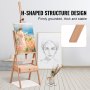 VEVOR Studio H-Frame Easel Holds Canvas Art up to 36" Beechwood Artists Easel