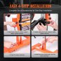 easy 4-step installation guide for VEVOR infrared curing lamp with visuals of each setup process.