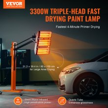 VEVOR 3300W High Power Infrared Paint Curing Lamp for Auto Drying Heating 1 Pack
