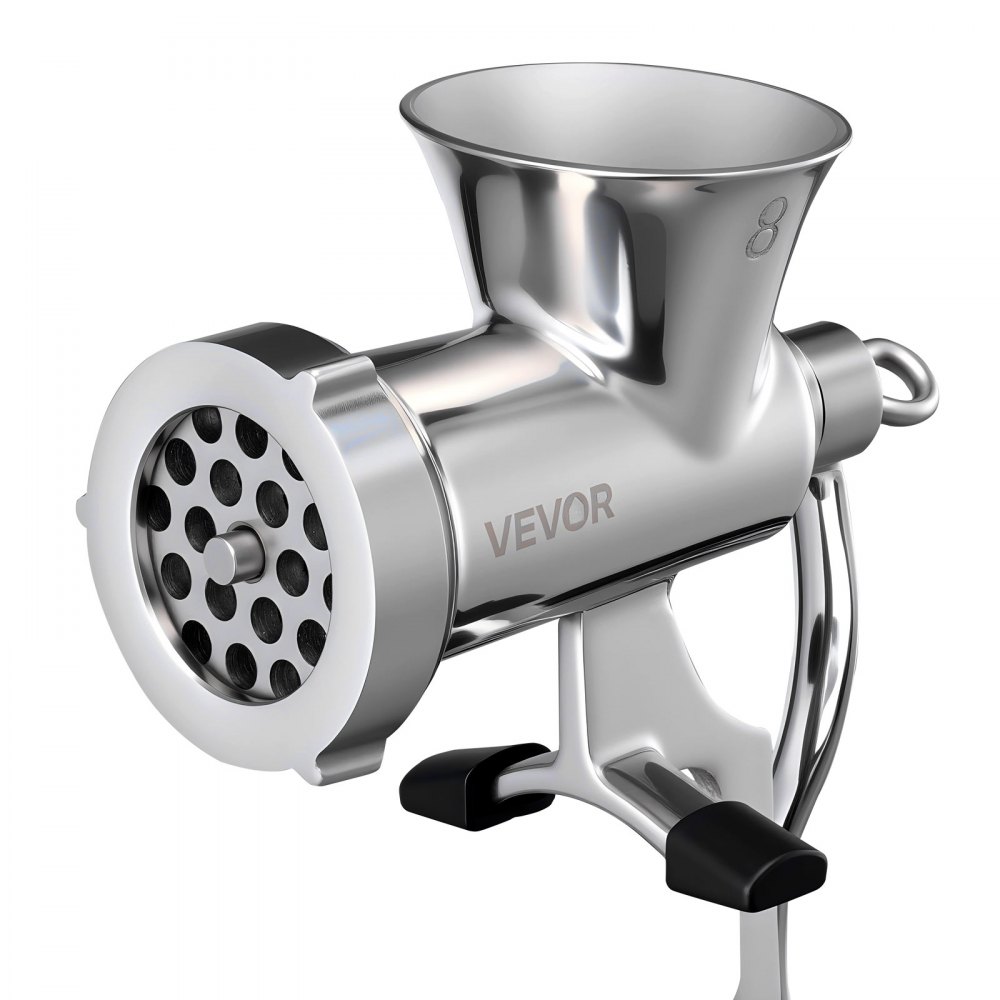 VEVOR Manual Meat Grinder, 304 Stainless Steel Hand Crank Meat Mincer with Steel Table Clamp, Sausage Stuffer with 2 Cutting Plates & Sausage Tube, Food Grinder for Beef Chili Pork Kitchen Tabletop