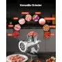 VEVOR Manual Meat Grinder, 304 Stainless Steel Hand Crank Meat Mincer with Steel Table Clamp, Sausage Stuffer with 2 Cutting Plates & Sausage Tube, Food Grinder for Beef Chili Pork Kitchen Tabletop