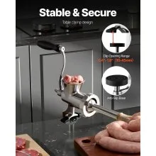 Manual Meat Grinder 304 Stainless Steel Mincer Sausage Stuffer Table Clamp