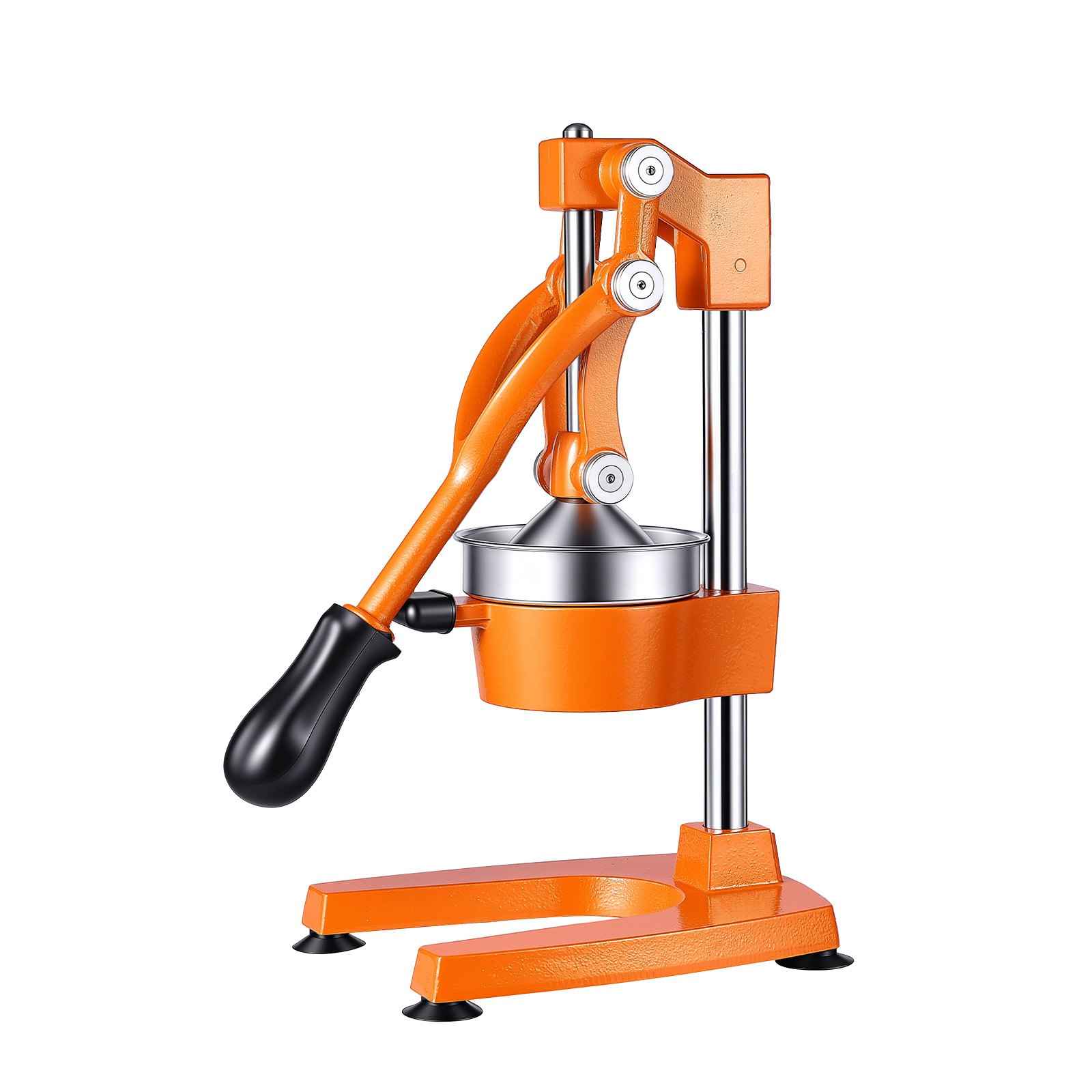 VEVOR Manual Citrus Juicer, 15" Tall Hand Press Orange Juicer, Manual Fresh Juice Extractor for Lemon Pomegranate Grapefruit, Heavy-Duty Cast Iron, Easy to Clean, Home & Commercial Use, Orange