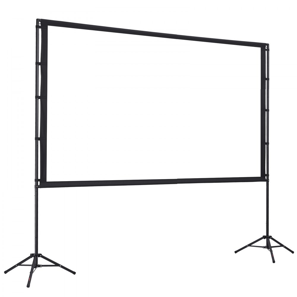 VEVOR Projector Screen with Stand, 100 Inch 160° Wide Angle Indoor Outdoor Projection Screen, 16:9 4K HD Wrinkleless Portable Dual-Tripod Screens with Carry Bag, for Movie Home Theater Presentation