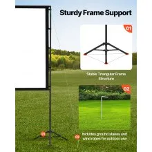 Tripod Projector Screen with 2 Stands 100 Inch 160° Wide Angle 4K HD 16:9