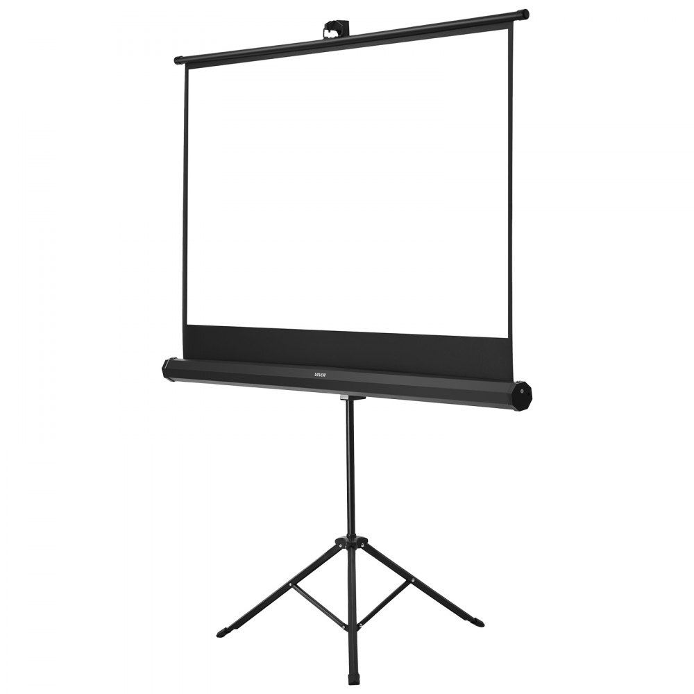 VEVOR Projector Screen with Stand, 60 Inch 160° Wide Angle Indoor Outdoor Projection Screen, 16:9 4K HD Wrinkleless Portable Tripod Screens with Carry Bag, for Movie Home Theater Office Presentation