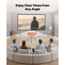 Tripod Projector Screen with Stand 80 Inch 160° Wide Angle 4K HD 16:9 Screen