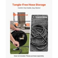 VEVOR Pressure Washer Hose Reel 50 ft x 3/8 inch Steel Wall Floor Mount 4000PSI