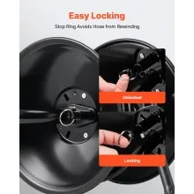 VEVOR Pressure Washer Hose Reel 50 ft x 3/8 inch Steel Wall Floor Mount 4000PSI