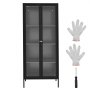 VEVOR Display Cabinet with Glass Door, 66 in Tall 4-Tier Lighted Display Case with 3 Color Lights, Metal Storage Cabinet  with 3 Adjustable Shelves, Curio Cabinet for Collectibles Figures Trophy