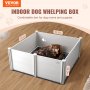 VEVOR Dog Whelping Box 59,8x59,8x24,0 hüvelykes PVC sínekkel pisizőpárna kutyáknak, kölyköknek