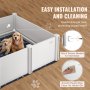 VEVOR Dog Whelping Box 48 x 48 x 18,1 tuumaa PVC kiskoilla pissalappu koirien pennuille