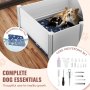 Caixa de parto para cães VEVOR 48 x 48 x 18,1 pol. PVC com trilhos Tapete higiênico para cães e filhotes