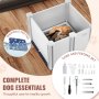 Caixa de parto para cães VEVOR 28,3 x 28,3 x 18,1 pol. PVC com trilhos Tapete higiênico para cães e filhotes