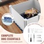 VEVOR Caja de parto para perros de 38,6 x 38,6 x 18,1 pulgadas de PVC con rieles y almohadilla para orinar para cachorros