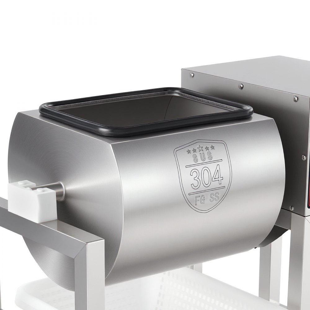 VEVOR Commercial Meat Tumbler Marinator, 18L Tumbling Marinating Machine, for Chicken Steak Pork Restaurant, Stainless Steel Vacuum Curing Machine, with Bidirectional Rotation and Smart Control Panel