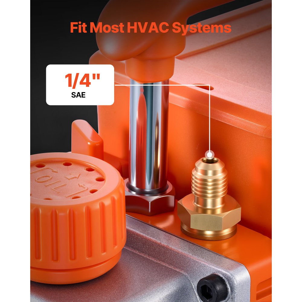 VEVOR AC Vacuum Pump and Gauge Set, 4.5 CFM 127 L/min, Single Stage Rotary Vane HVAC Vacuum Pump, Manifold Gauge Kit, for R134a R22 R410a R1234YF R32, with Carry Bag, for Auto HVAC Air Conditioning