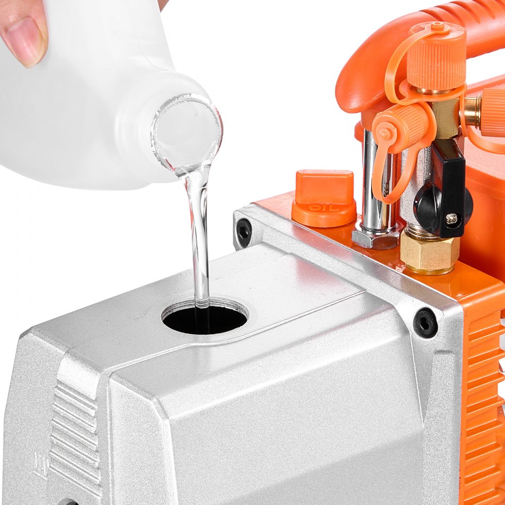 VEVOR AC Vacuum Pump and Gauge Set, 7 CFM 3/4 HP, Two Stage Rotary Vane HVAC Vacuum Pump, A/C Manifold Gauge Kit, for R134a R22 R410a, with Leak Detector Carry Bag Hose, for Auto HVAC Air Conditioning