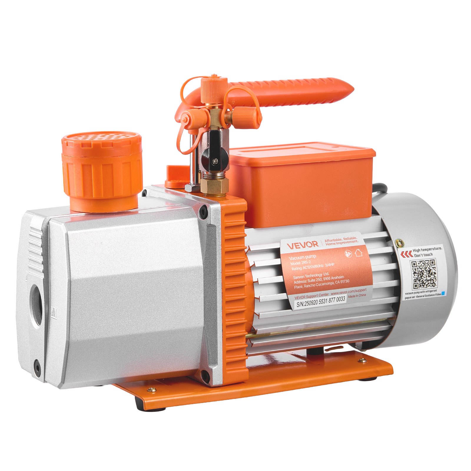 VEVOR AC Vacuum Pump and Gauge Set, 7 CFM 3/4 HP, Two Stage Rotary Vane HVAC Vacuum Pump, A/C Manifold Gauge Kit, for R134a R22 R410a, with Leak Detector Carry Bag Hose, for Auto HVAC Air Conditioning