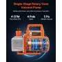 4 CFM 1/3 HP HVAC Single Stage Rotary Vane Vacuum Pump and Manifold Gauge Kit