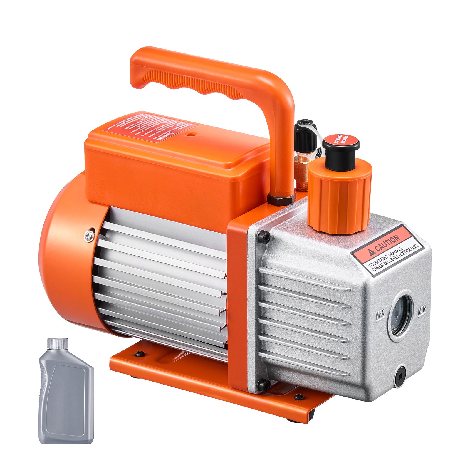 VEVOR Vacuum Pump, 141 L/min(5 CFM), HVAC Single Stage Rotary Vane Vacuum Pump, for R134a R22 R410a Systems, Auto AC Vacuum Pump Kit with Oil Bottle, for Automotive Air Conditioner Maintenance Resin Degassing