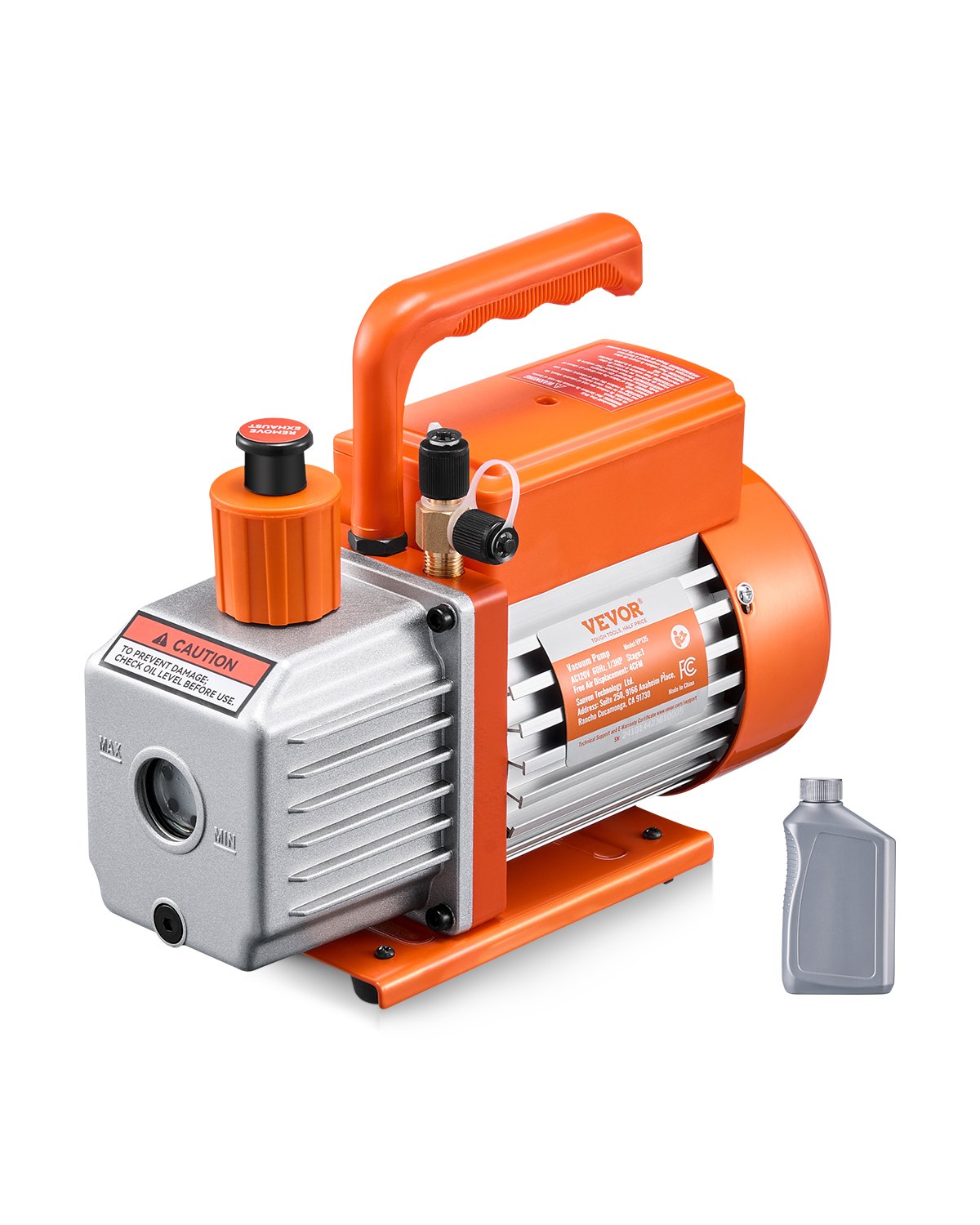 Vacuum Pump 4 CFM HVAC Single Stage Rotary Vane Vacuum Pump Oil Included Vacuum Pump 4 CFM HVAC Single Stage Rotary Vane Vacuum Pump Oil Included