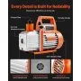 AC Vacuum Pump 3.5 CFM HVAC Single Stage Rotary Vane Vacuum Pump Oil Included