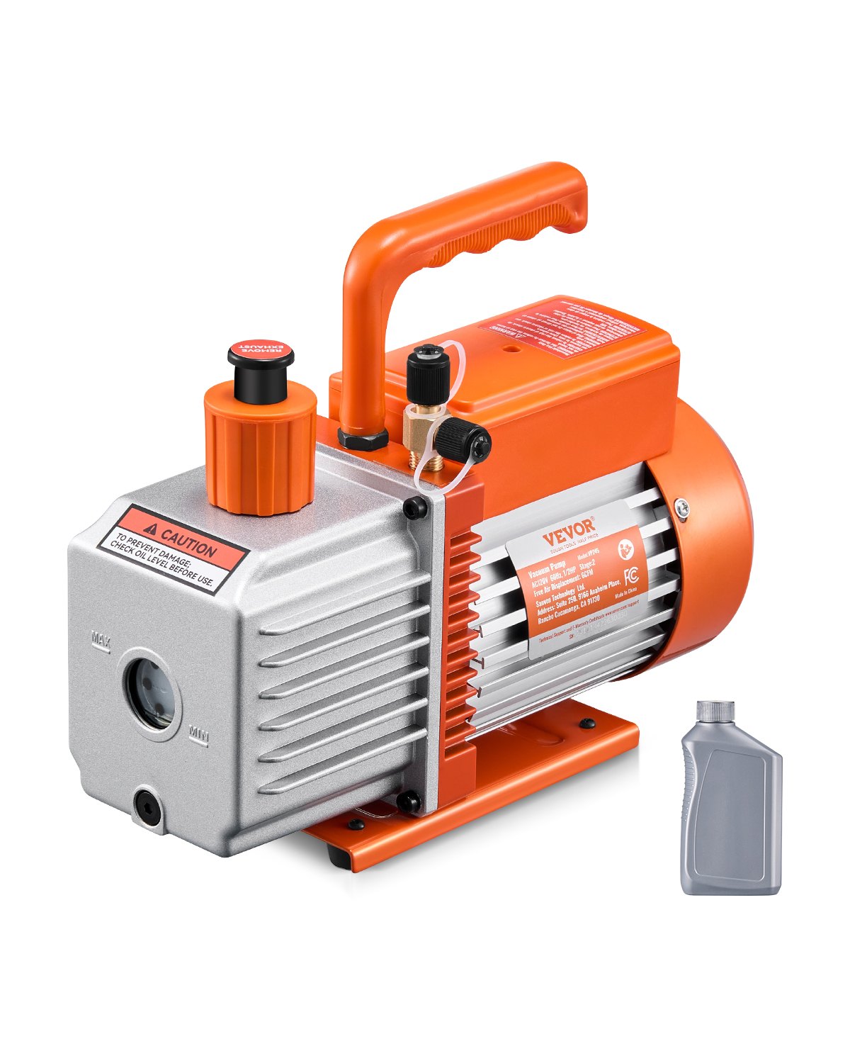 Vacuum Pump 6 CFM HVAC 2 Stage Rotary Vane Vacuum Pump Oil Included