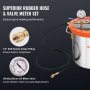 VEVOR 5 Gallon Vacuum Chamber and 3.5 CFM Pump Kit, Tempered Glass Lid Vacuum Degassing Chamber Kit, Single Stage Vacuum Pump with 250 ml Oil Bottle, for Stabilizing Wood, Degassing Silicones, Epoxies