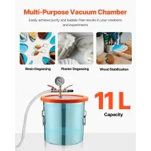 3.5 CFM Single Stage Vacuum Pump 3 Gallon Stainless Steel Degassing Chamber Kit