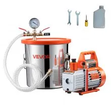 3.5 CFM Single Stage Vacuum Pump 3 Gallon Stainless Steel Degassing Chamber Kit