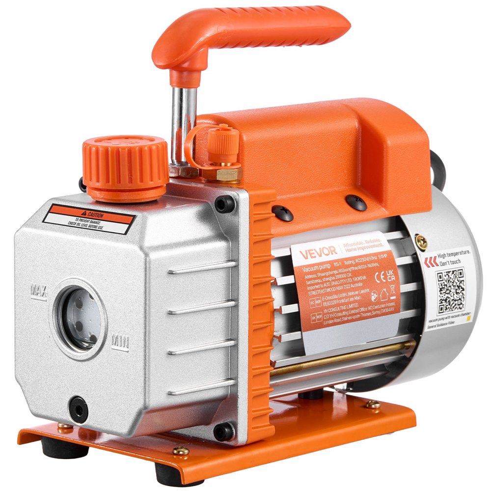 VEVOR 18.93 L Vacuum Chamber with Pump, 3.5 CFM 99 L/min, Single Stage Vacuum Pump, Stainless Steel Degassing Chamber Kit, Tempered Glass Lid, 1.5 m Hose, for Stabilizing Wood Degassing Silicone Resin