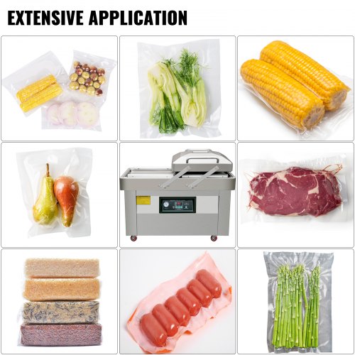 VEVOR Double Chamber Vacuum Packaging Machine, 24"x18" Chamber Vacuum Sealer Machine, Vacuum Sealer Sealing Machine with Modern Control Panel for Food Preservation, Home, Commercial Using