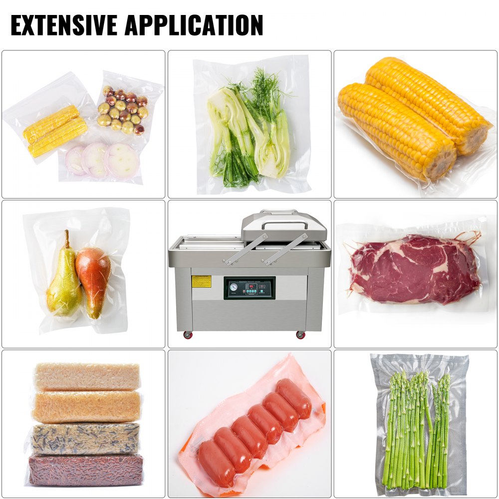 VEVOR Double Chamber Vacuum Packaging Machine, 24"x18" Chamber Vacuum Sealer Machine, Vacuum Sealer Sealing Machine with Modern Control Panel for Food Preservation, Home, Commercial Using